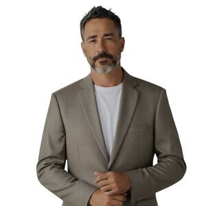 Alberto Cardinali  42L Men's Blazer Gray Suit Coat Jacket 2 Buttons 42 Long